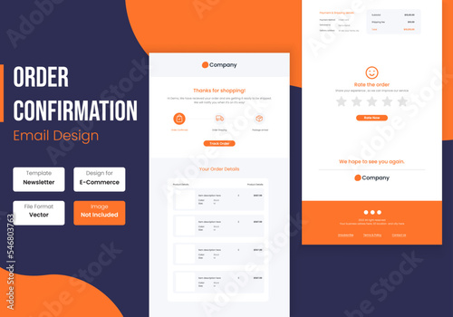 E-commerce order confirmation email template design	
