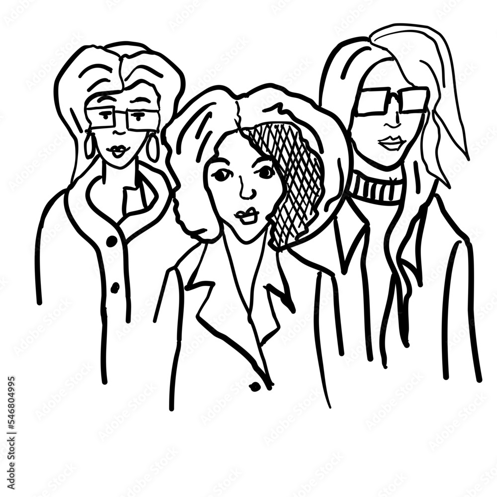 three beautiful women look ahead three beautiful women look ahead