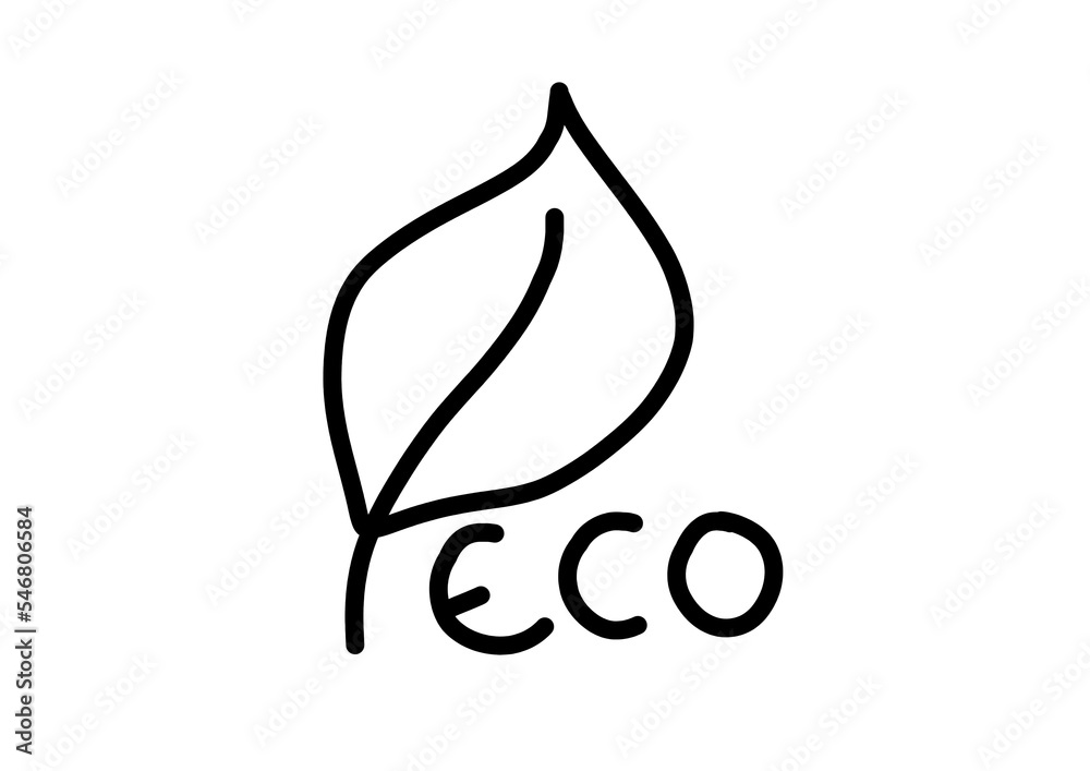 Listek i napis eko
