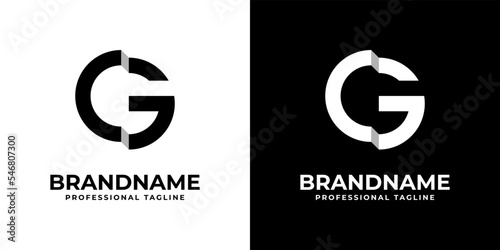 Letter CG or GC Monogram Logo, suitable for any business with GC or CG initials.