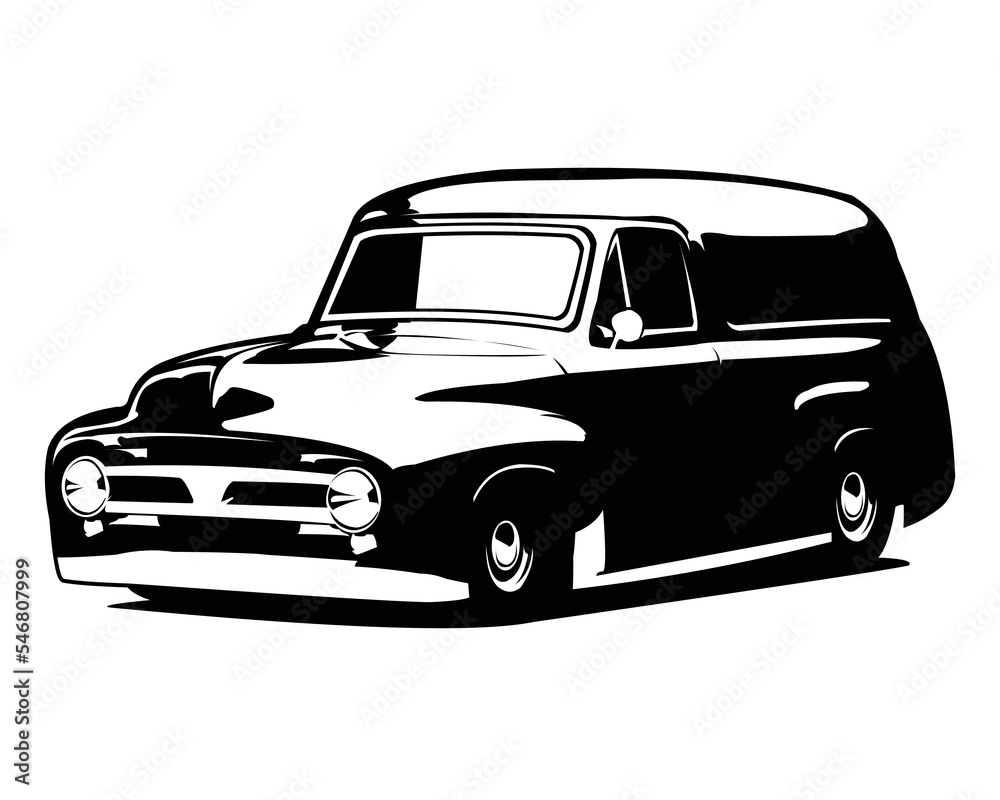 old car silhouette vector logo isolated on white background showing from side. best for the car industry. illustrations available in eps 10.