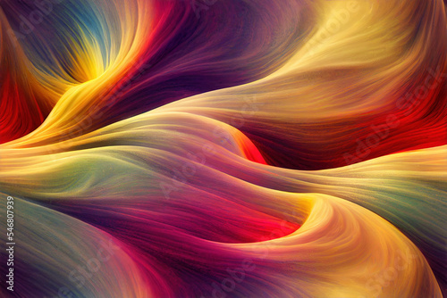 Colorful Vibrant Seamless Pattern Turbulent Flow. Flawless Border. Dynamic Beautiful Abstract Art Background. For AD, WEB, UI, Wallpaper, Game, Novel, Poster.