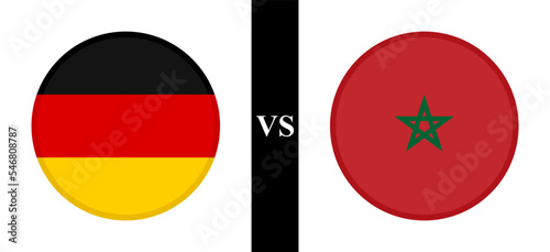 the concept of germany vs morocco. flags of german and moroccan. vector illustration