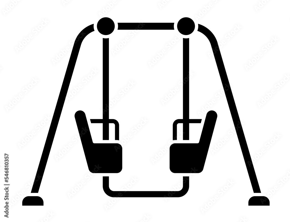 Playground kids round swing glyph icon vector image. Playground kids round swing glyph icon vector image.