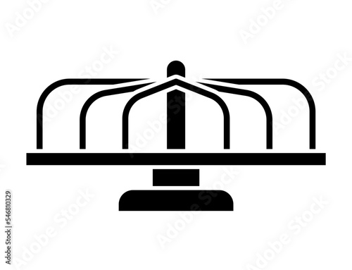 Merry go round glyph icon vector image.