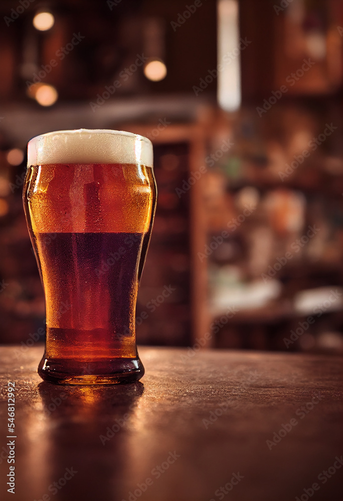 a Glasses of beer on a wood table a Glasses of beer on a wood table