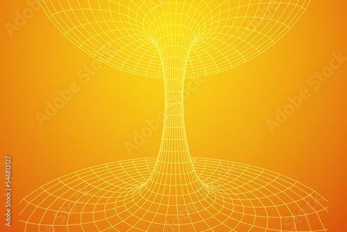 Wormhole tunnel mesh objects wireframe vector