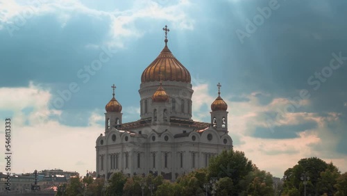 Hyper lapse, Cathedral of Christ the Savior, Moscow, Russia