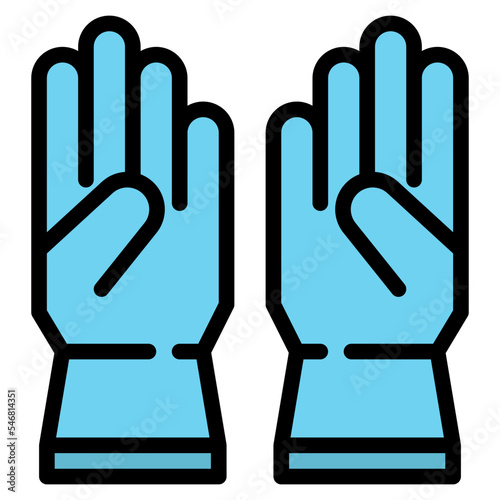 gloves hair salon hair dye tool icon