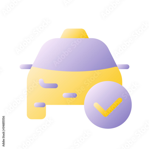 Approved taxi order flat gradient two-color ui icon. Car arriving notification. Digital service. Simple filled pictogram. GUI, UX design for mobile application. Vector isolated RGB illustration