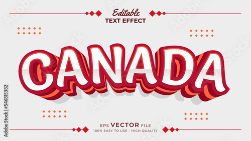 Editable text style effect - Canada football for Qatar 2022 FIFA world cup soccer championship