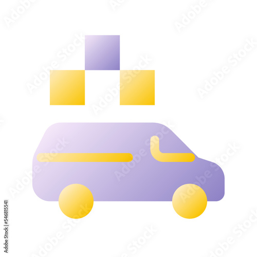 Minivan taxi flat gradient two-color ui icon. Freight transportation service. Online car ordering. Simple filled pictogram. GUI, UX design for mobile application. Vector isolated RGB illustration