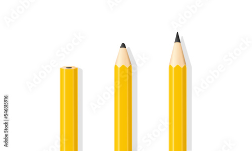 Growing mindfulness. Yellow pencils on white background. Vector illustration.