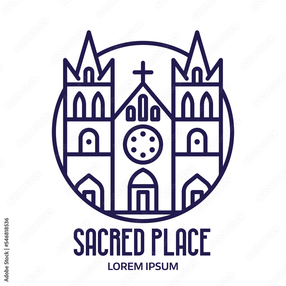 Sacred Place Logo Cathedral Circle Icon