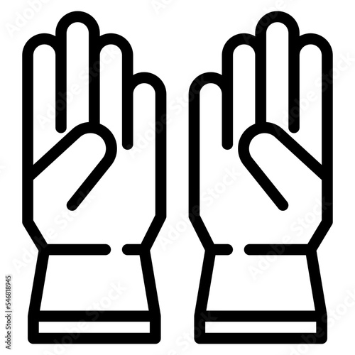 gloves hair salon hair dye tool icon