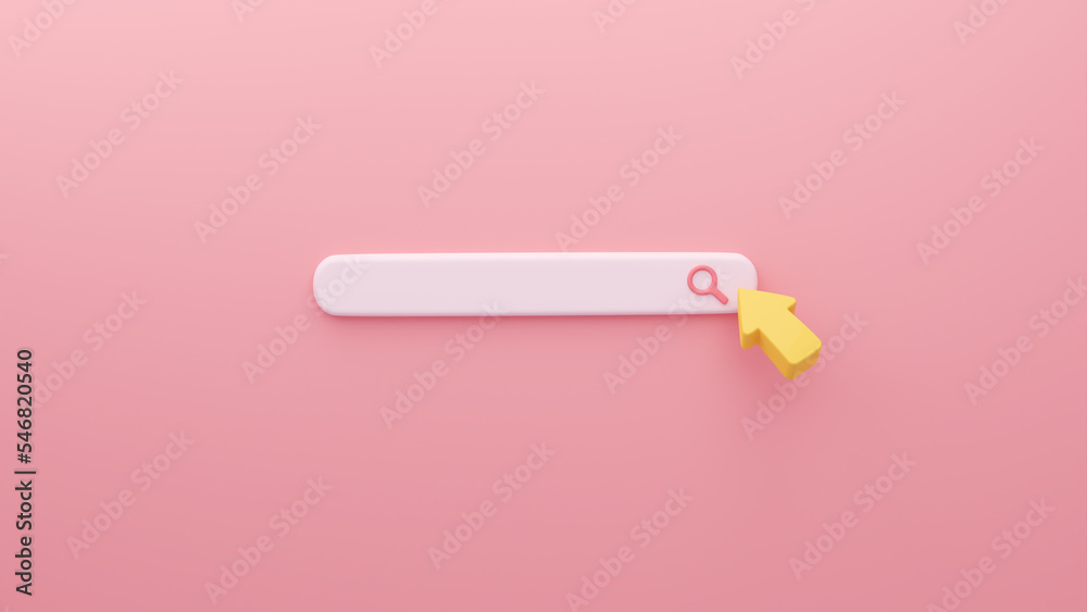 Minimal search bar. Simple and modern search bar design. 3D Illustration Background. - obrazy, fototapety, plakaty 