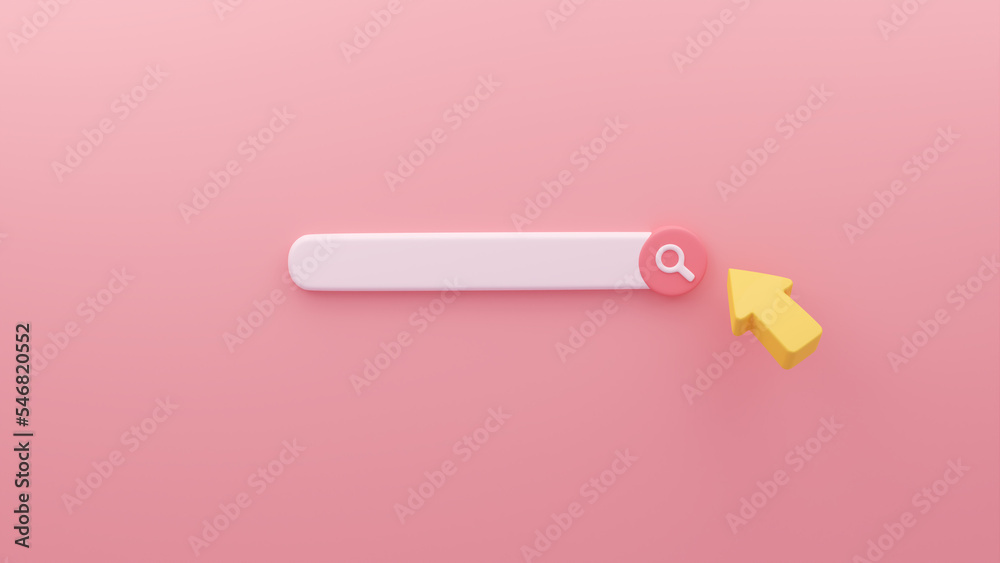 Minimal search bar. Simple and modern search bar design. 3D Illustration Background. Minimal search bar. Simple and modern search bar design. 3D Illustration Background.