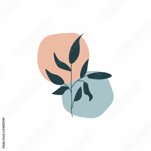 Abstract modern background with branch.Vector graphics.