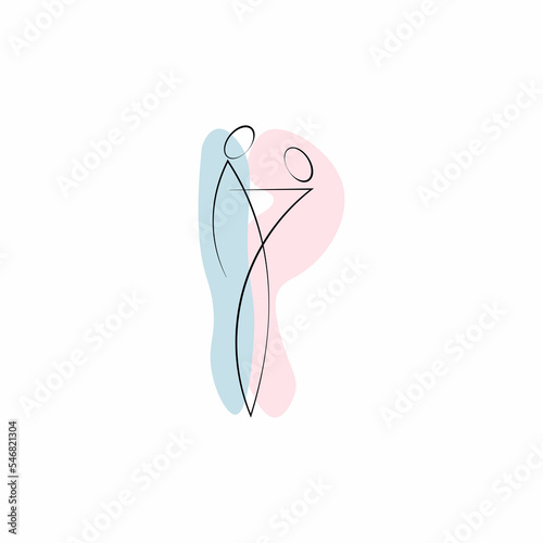 Abstract modern background.He and she.Man and woman.Vector graphics.