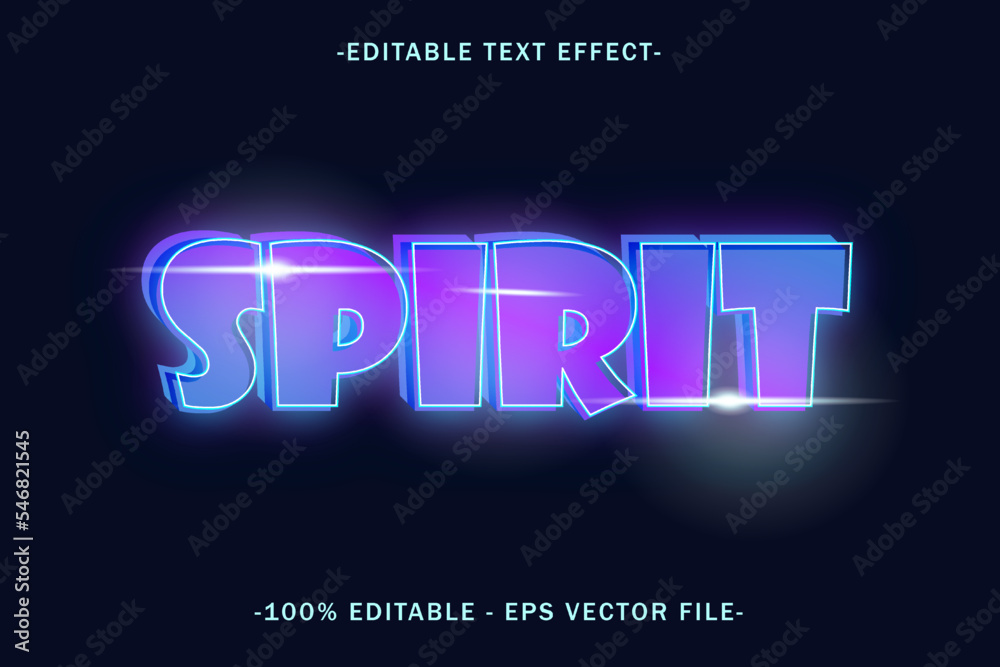 Spirit Editable Text Effect 3 D Emboss Style Design