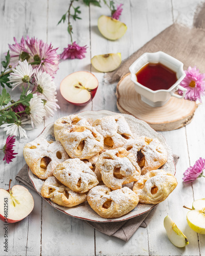 Puff Pastry Envelope Shape Buns Filled with Jam