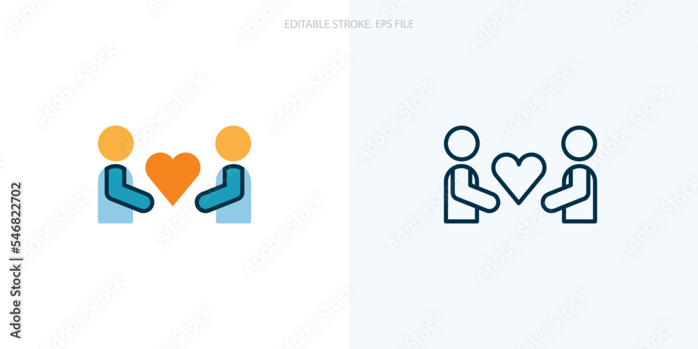 Relationship icon for your website, logo, app, UI, product print. Relationship concept flat Silhouette vector illustration icon. Editable stroke icons set. EPS file Relationship icon for your website, logo, app, UI, product print. Relationship concept flat Silhouette vector illustration icon. Editable stroke icons set. EPS file