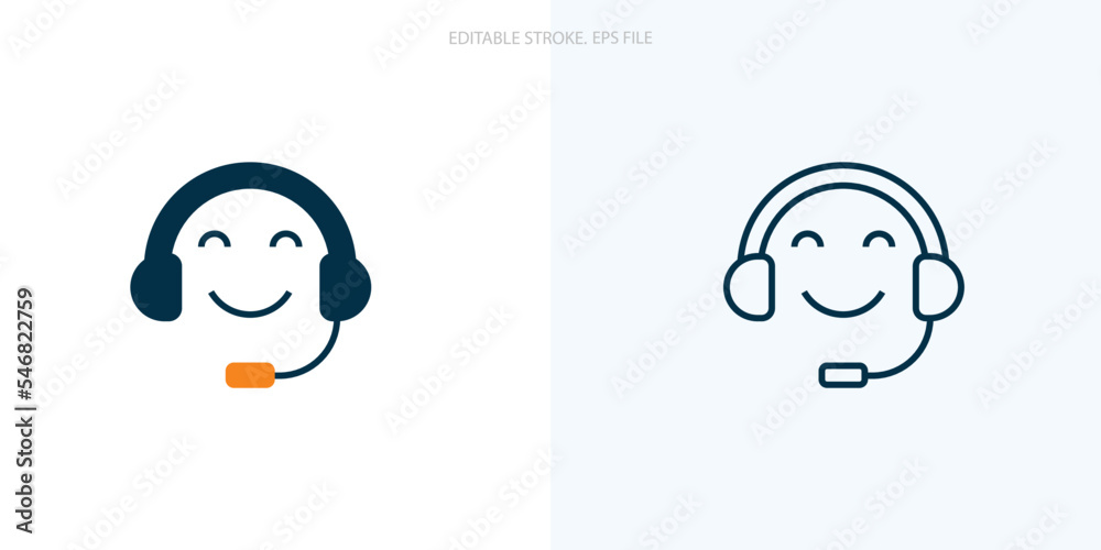 Customer friendly icon for your website, logo, app, UI, product print. Customer friendly concept flat Silhouette vector illustration icon. Editable stroke icons set. EPS file