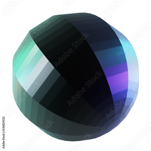 3d holographic colorful matt glass sphere png element. Black color light effect.