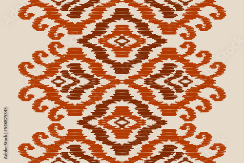 Abstract ethnic ikat art. Seamless pattern in tribal. Aztec geometric ornament print. Design for background, wallpaper, illustration, fabric, clothing, carpet, textile, batik, embroidery.
