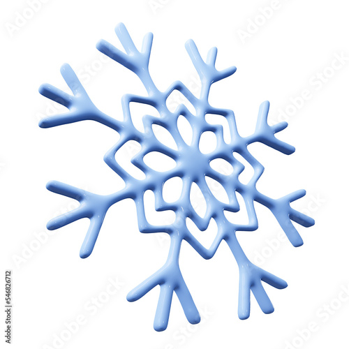 Snowflake 3d png winter design. Ice frozen shape for winter backgrounds. White winter element