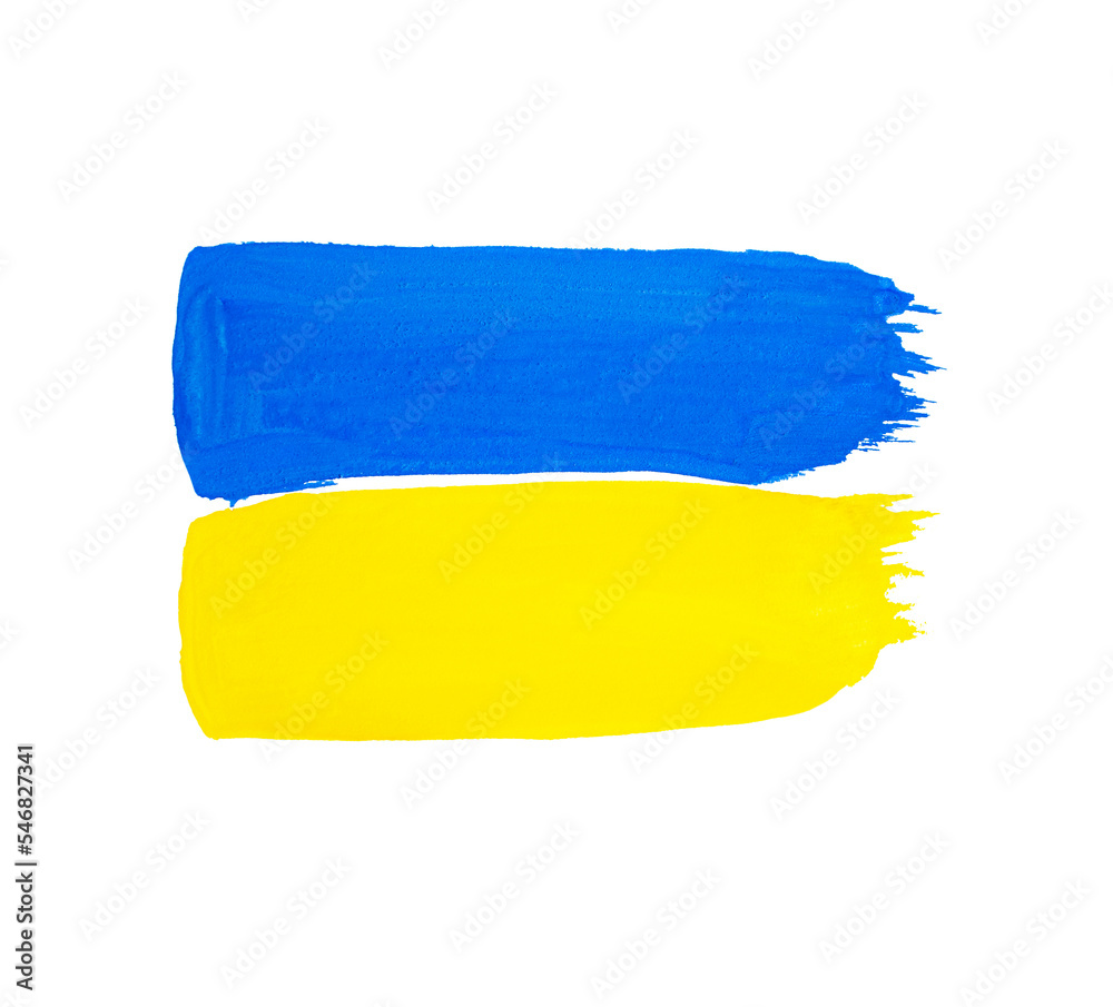 Obraz premium painted ukrainian flag,painted illustration