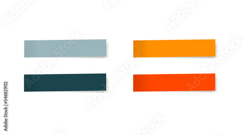 Color paper sticky tape with shadow .Post note stickers . Vector icon.  Web illustration 10 eps
