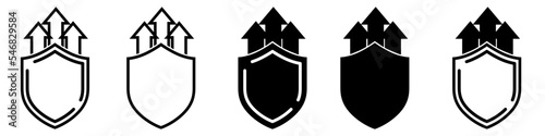 Defense icon vector set. Computer Security illustration sign collection. Shield symbol.
