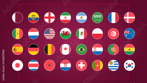 Round Flags of all participating countries world football championship vector illustration © ryanbagoez