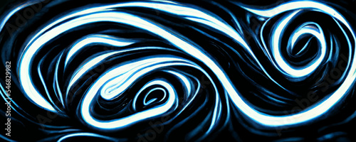  Abstract neon light swirl effect on black background
