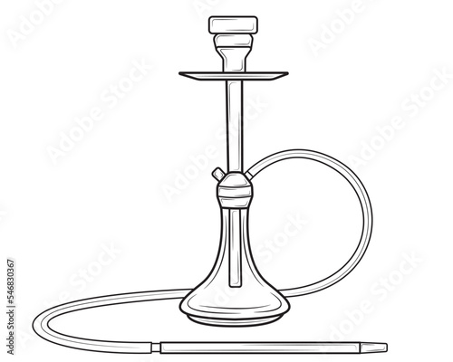 Turkish hookah in isolate on white background.Vector illustration.