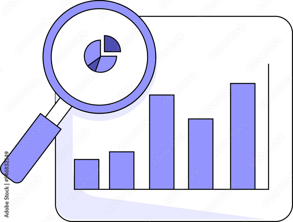 a tablet with a blue graph chart equipped with a magnifying glass
a tablet with a blue graph chart equipped with a magnifying glass