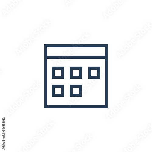 Calendar icon modern vector line design symbol sign date month clock time file