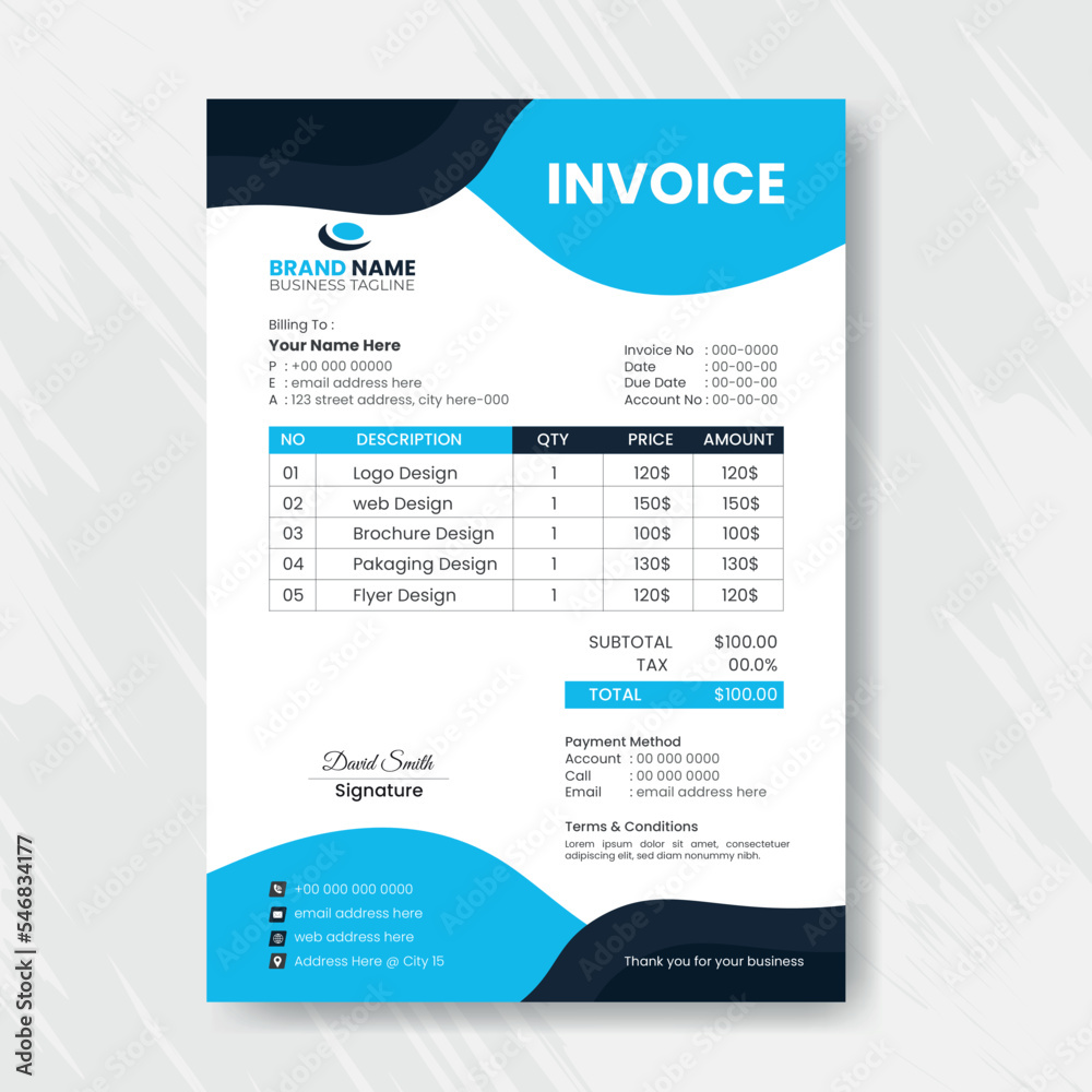 Modern invoice template Modern invoice template