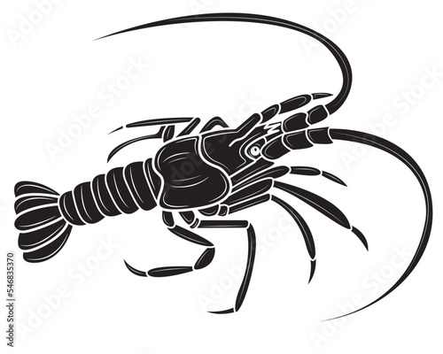 Realistic lobster. Seafood shop logo, signboard, restaurant menu, fish market, banner, poster design template. fresh seafood. vector illustration.