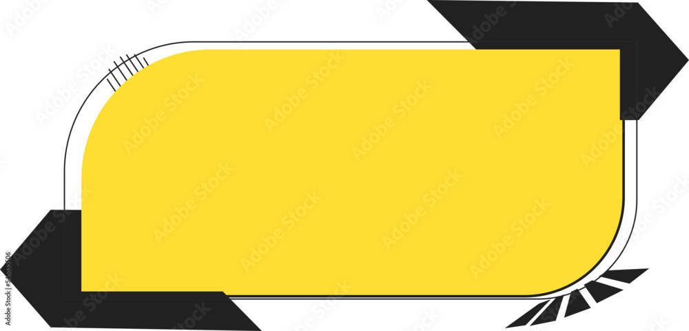 an abstract geometric shape in the form of a black yellow rectangle
