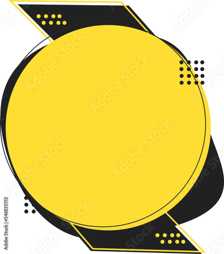 an abstract geometric image in the form of a circle in yellow and black
