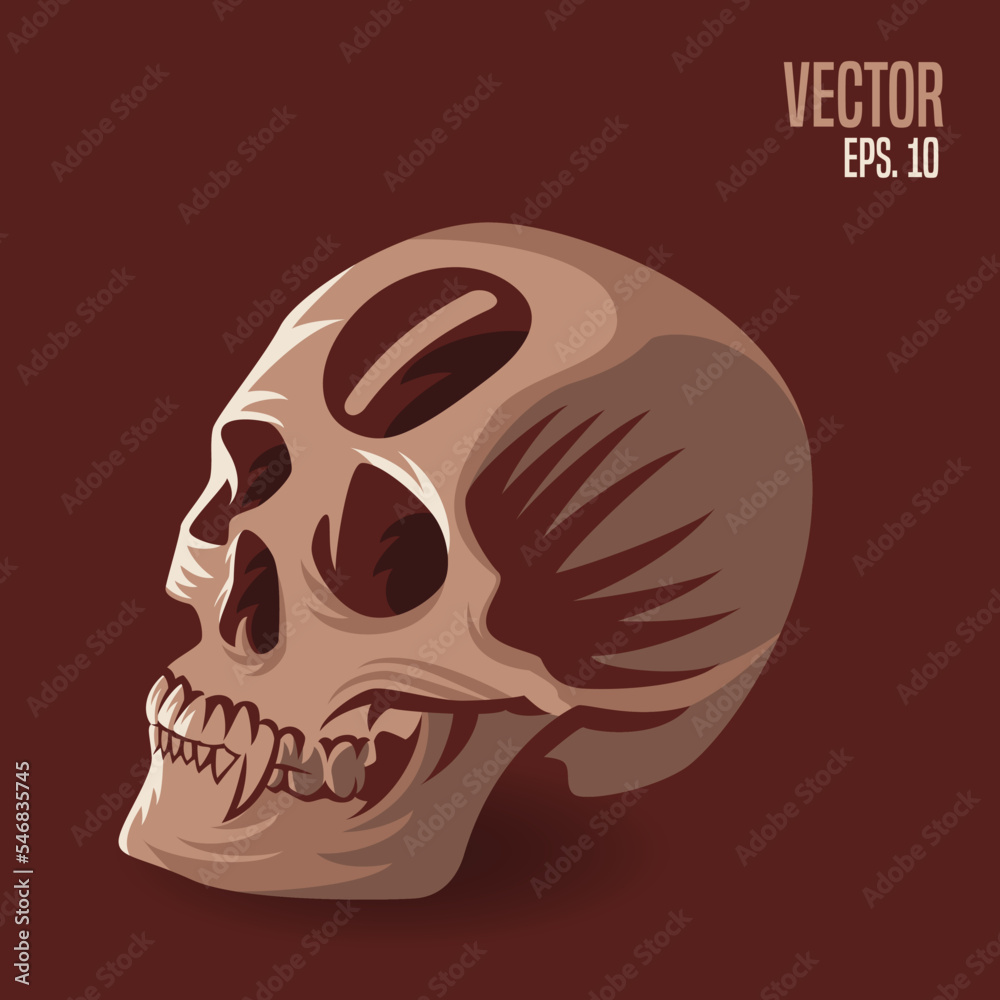 Obraz premium Skull Alphabet O Illustration