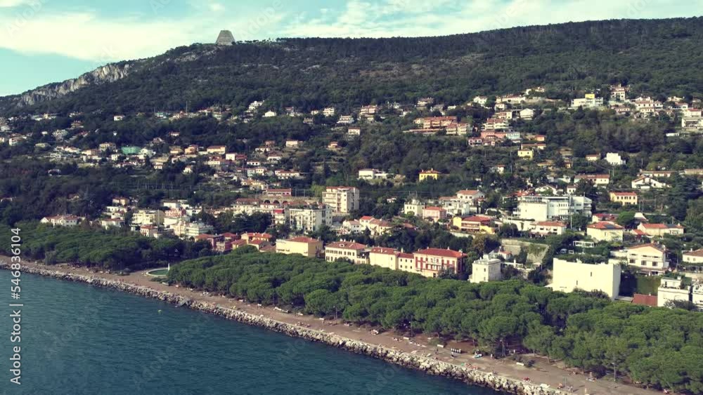Aerial drone view of italian coastal town Aerial drone view of italian coastal town