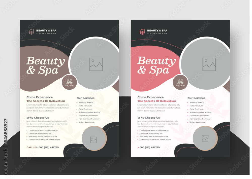 Clean Professional Salon Beauty Spa, Spa and Massage Flyer, Vector Flyer