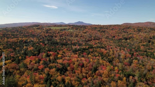 mount mansfield aerial reveal with fall color,  think it's mount mansfield photo