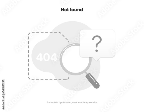 404 page not found error banner. System error, broken page. Disconnected. 