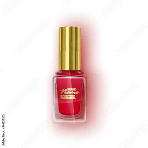 Red nail polish on white background. Vector illustration