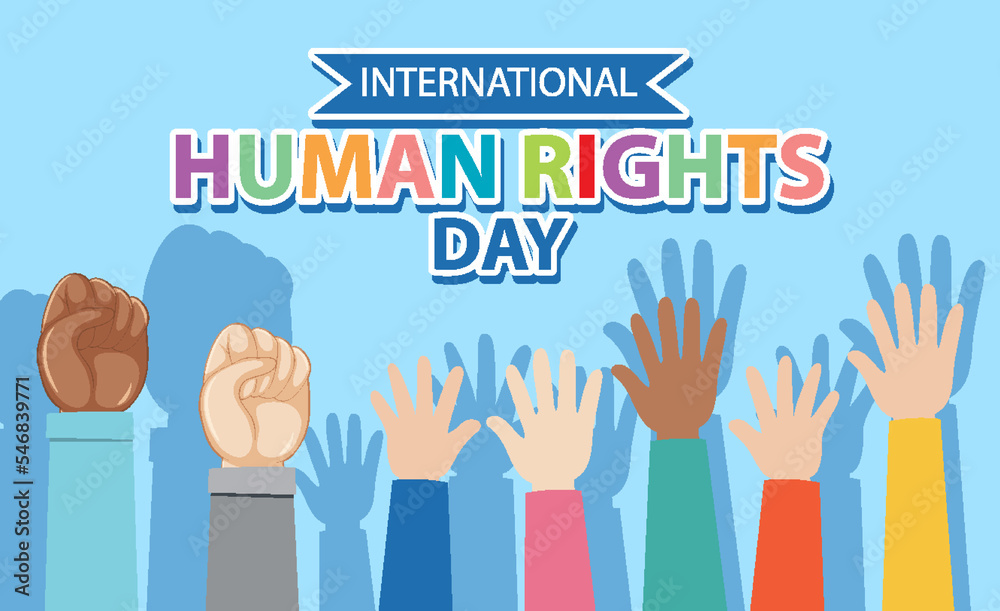 Fototapeta premium International Human Rights Day text for banner design