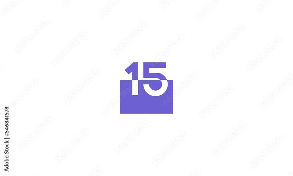 15 Number Purple Fresh Minimal Logo 15 Number Purple Fresh Minimal Logo